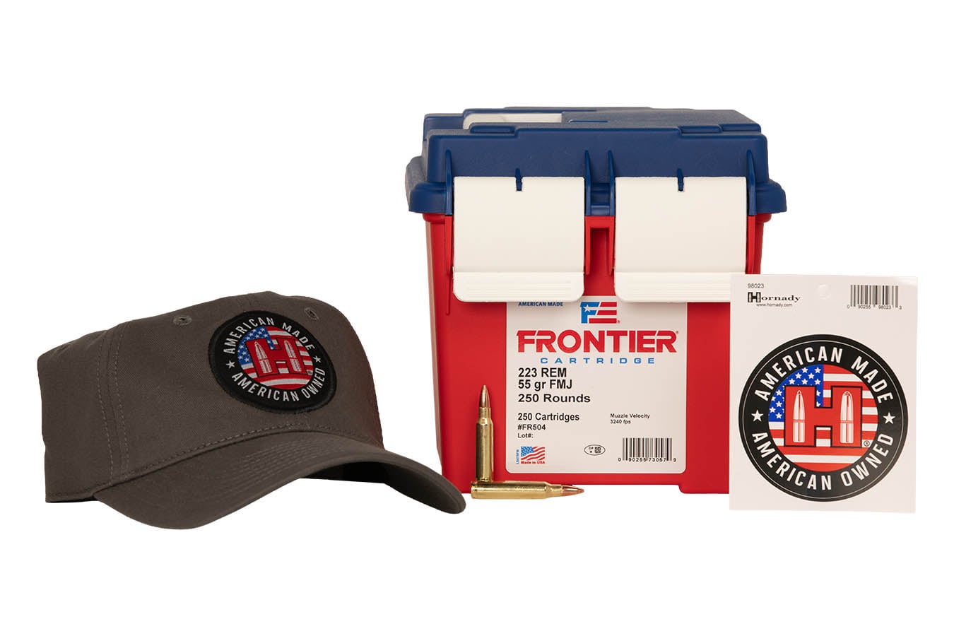 HORNADY 223 Remington 55gr FMJ Frontier 250th Anniversary 250 Rounds in Ammo Can